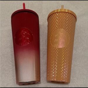 2 Starbucks Christmas 2024 tumblers 24 oz cold cup